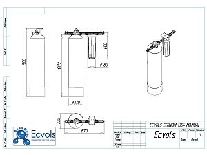 Чертеж - ECVOLS ECONOM 1354 (manual), Потребители, до 5 человек, сброс 290л