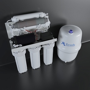 Обратный осмос Ecvols RO-55PM, 6 ступеней очистки, с помпой и минерализатором, бак 10л