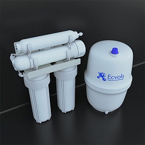 Обратный осмос Ecvols RO-50, 4 ступени очистки, без помпы и минерализатора, бак 10л,200 л/сутки