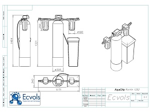 Чертеж - Комплексная система очистки воды AQUACHIP-C+ 1252 (auto), Потребители: до 4 чел., сброс 240л