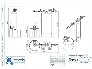 Чертеж - Комплексная система очистки воды AQUADOSE Compact 10-10, Потребители, до 4 чел, сброс 200л